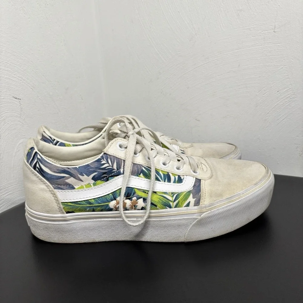 VANS WARD PLATFORM PARADISE FLORAL Shoes Women's Size 9.5 Skate Sneakers Casual‎